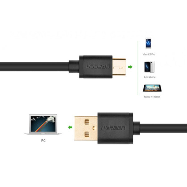 UGREEN USB 2.0 Type A Male to USB 3.1 Type-C Male Charge & Sync Cable - White 1M (30165) Tristar Online