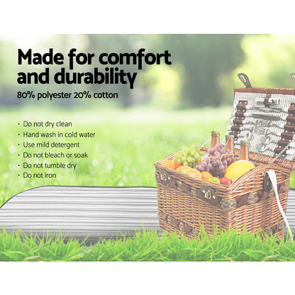 Alfresco 4 Person Picnic Basket Baskets Wicker Deluxe Outdoor Insulated Blanket Tristar Online