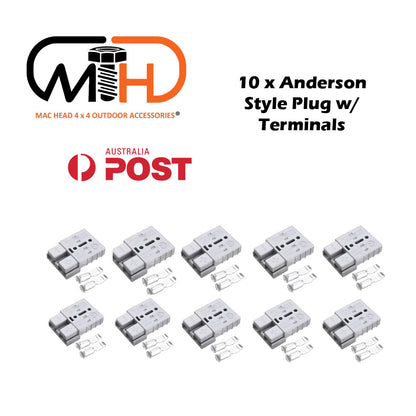 10x Anderson Style Plug connector 50AMP Caravan Trailer Solar 6AWG GREY Tristar Online