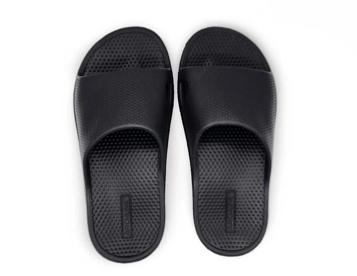 Archline Rebound Orthotic Slides Flip Flop Thongs Slip On Arch Support - Black - Euro 36 Tristar Online
