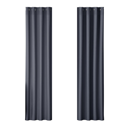 Artiss 2X Blockout Curtains Blackout Window Curtain Eyelet 140x230cm Charcoal Tristar Online