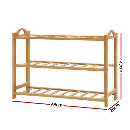 Artiss 3 Tiers Bamboo Shoe Rack Storage Organiser Wooden Shelf Stand Shelves Tristar Online