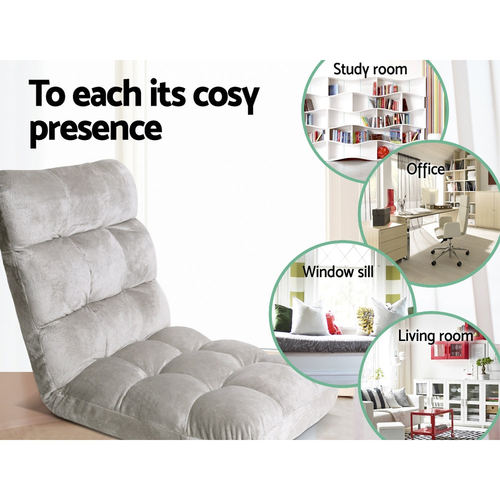 Artiss Lounge Sofa Bed Flannel Fabric Grey Tristar Online