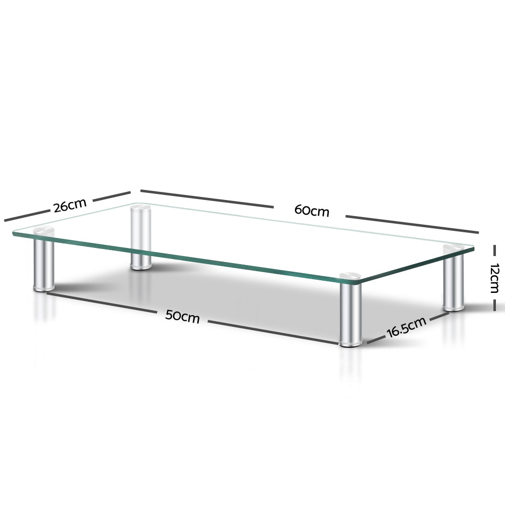 Artiss Monitor Stand Riser Computer Laptop Printer Screen Glass Display Shelf Tristar Online