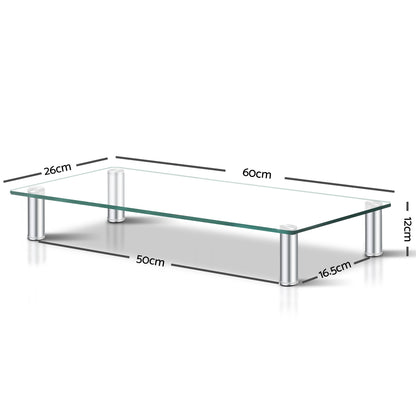 Artiss Monitor Stand Riser Computer Laptop Printer Screen Glass Display Shelf Tristar Online