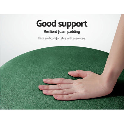 Artiss Ottoman Foot Stool Round Velvet Green Tristar Online