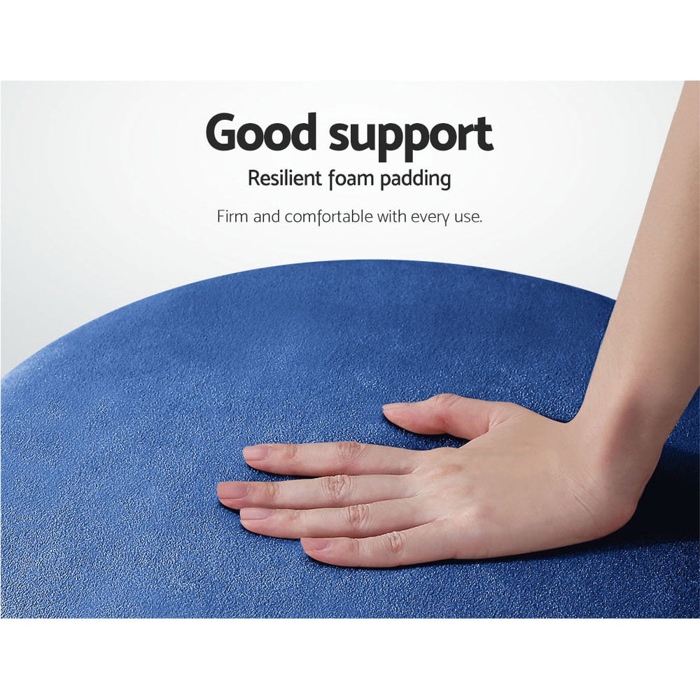 Artiss Ottoman Foot Stool Round Velvet Navy Tristar Online