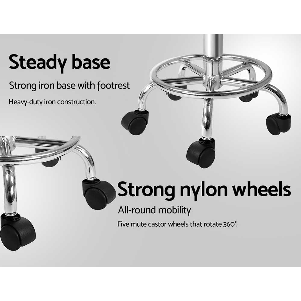 Artiss Round Chair Stools Salon Stool White Swivel Beauty Barber Hairdressing Tristar Online