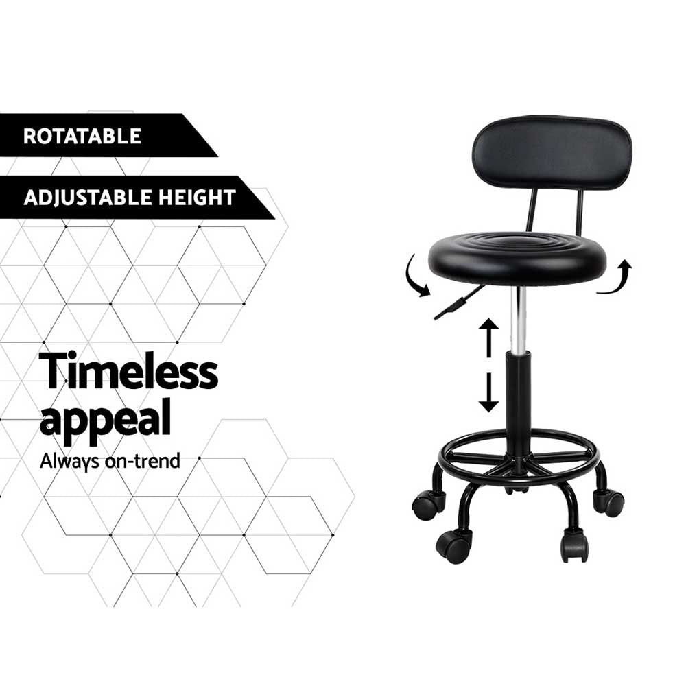 Artiss Salon Stool Swivel Chairs with Back Barber Beauty Hydralic Lift Tristar Online