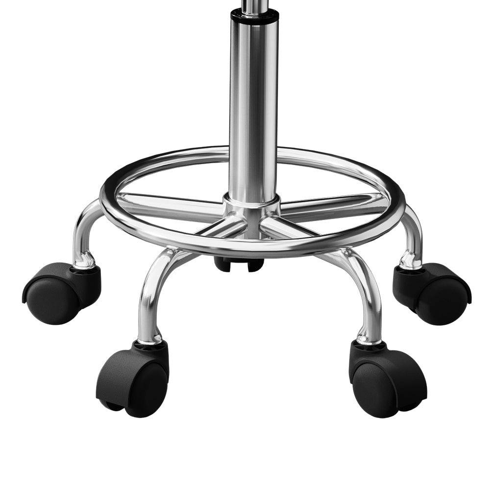 Artiss Salon Stool Swivel Height Adjustable Round Barber Spa Chair PU Black Tristar Online