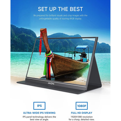 Arzopa S1 Gamut 15.6 inch FHD 1080p Portable Monitor Non Touch Screen Arzopa