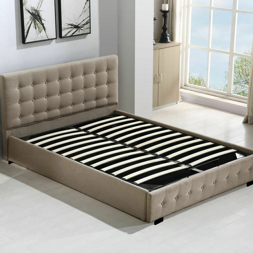 Levede Bed Frame Base With Gas Lift Double Size Platform Fabric Tristar Online
