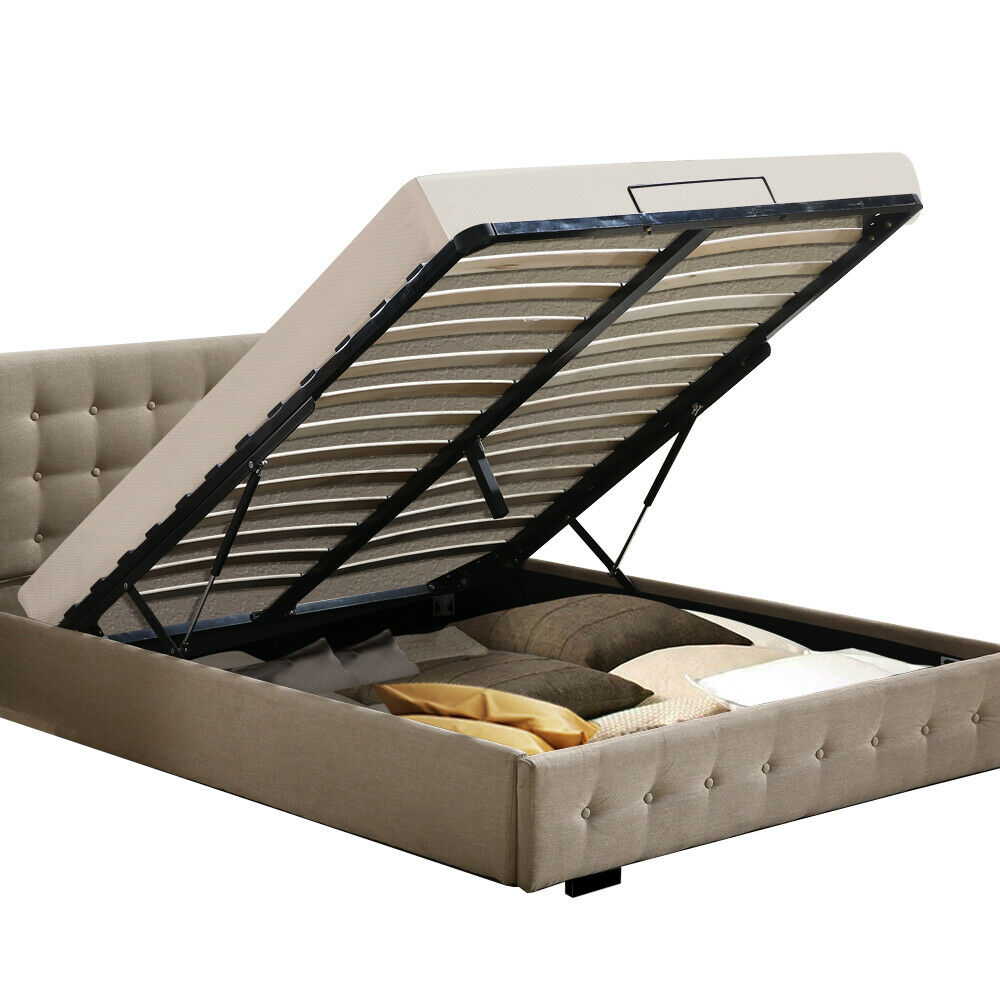 Levede Bed Frame Base With Gas Lift Double Size Platform Fabric Tristar Online