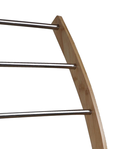 CARLA HOME Bamboo Towel Bar Metal Holder Rack 3-Tier Freestanding and Bottom shelf for Bathroom Tristar Online