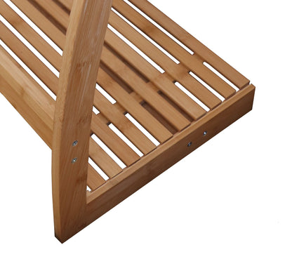 CARLA HOME Bamboo Towel Bar Metal Holder Rack 3-Tier Freestanding and Bottom shelf for Bathroom Tristar Online