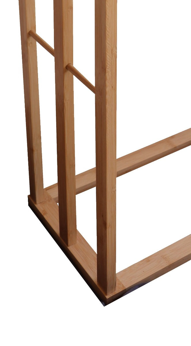CARLA HOME Bamboo Towel Bar Metal Holder Rack 3-Tier Freestanding for Bathroom and Bedroom Tristar Online