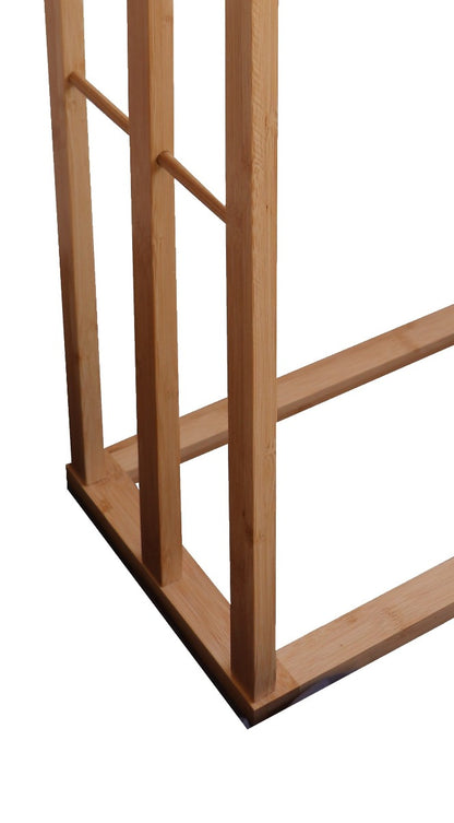 CARLA HOME Bamboo Towel Bar Metal Holder Rack 3-Tier Freestanding for Bathroom and Bedroom Tristar Online
