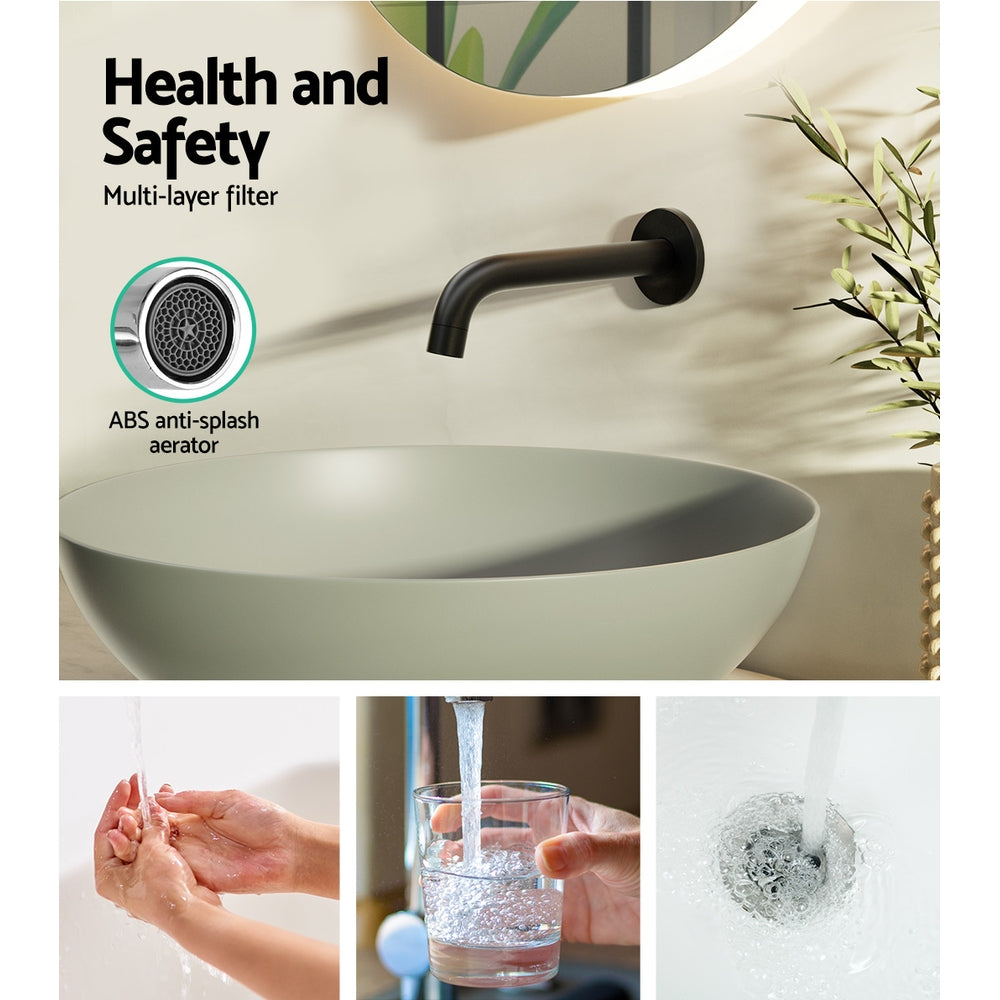 Cefito Bathroom Spout Wall Mounted Faucet Basin Sink Laundry Bathtub Black Tristar Online