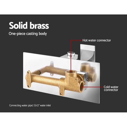 Cefito WELS Bathroom Tap Wall Square Silver Basin Mixer Taps Vanity Brass Faucet Tristar Online