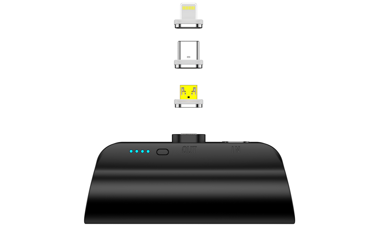 CHOETECH B660-BK 3000mAh Mini Power Bank with 3 Magnetic Connectors (Black) Tristar Online