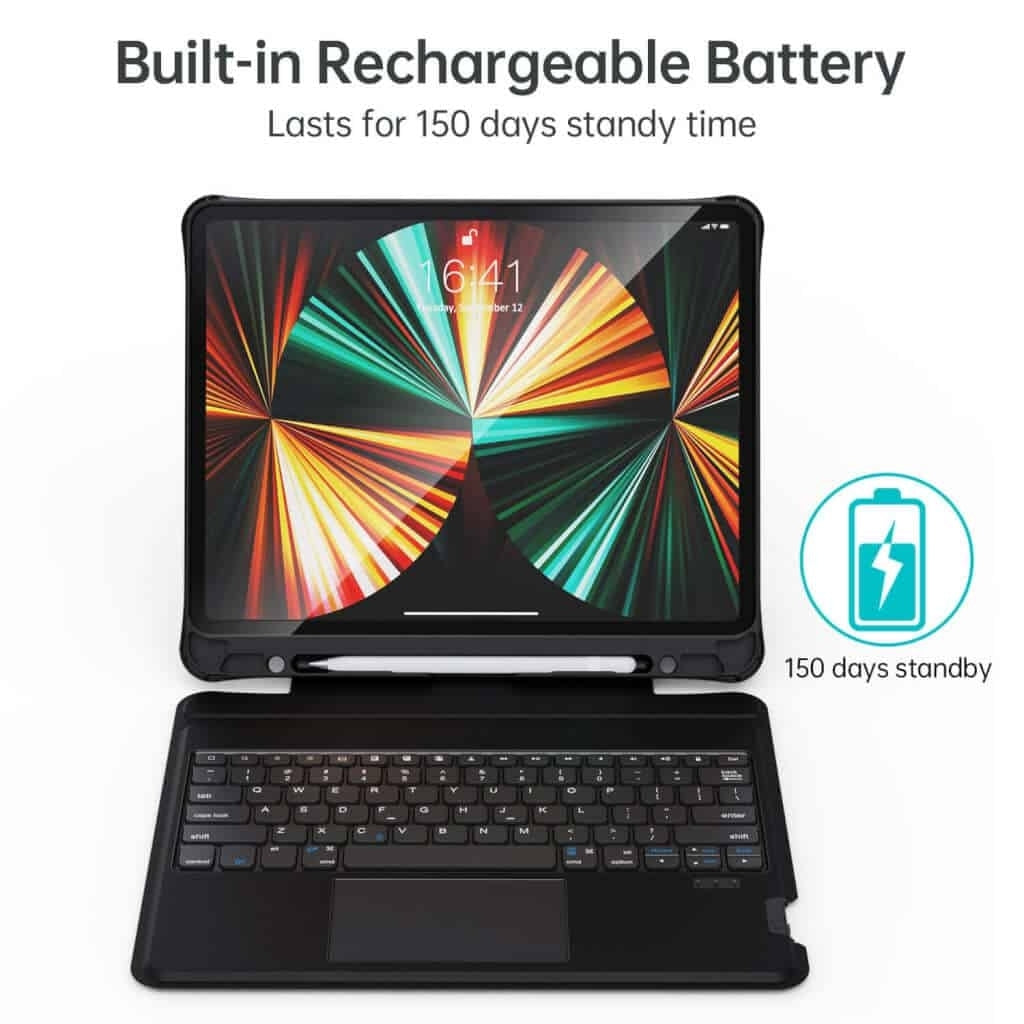 CHOETECH BH-017 Bluetooth Keyboard with Touchpad and Backlight for iPad Pro 10.9 " (Black) Tristar Online