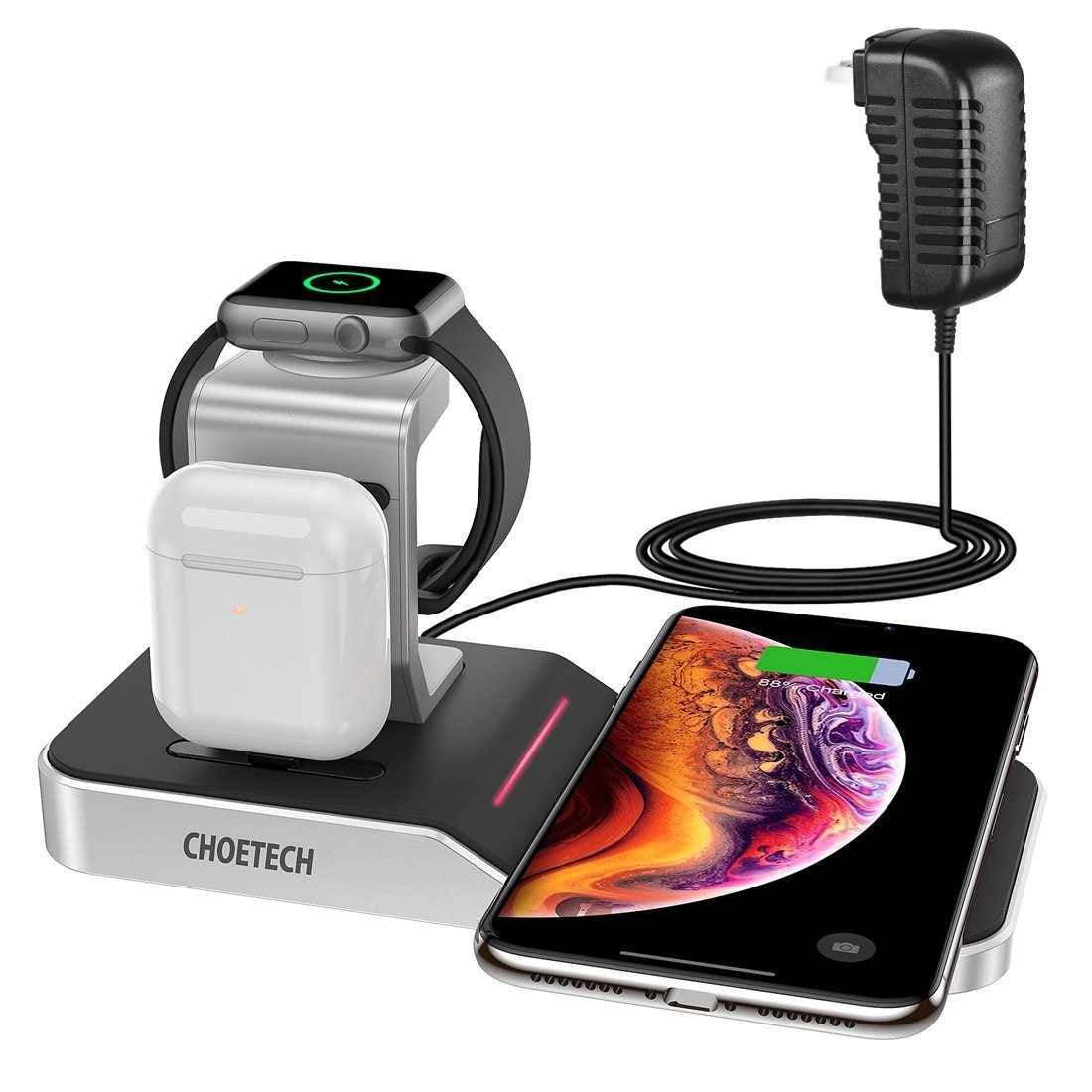 CHOETECH T316 4-in-1 Wireless Charging Station for iPhone/Apple Watch/iPod and all Qi Wireless Cell phones Tristar Online