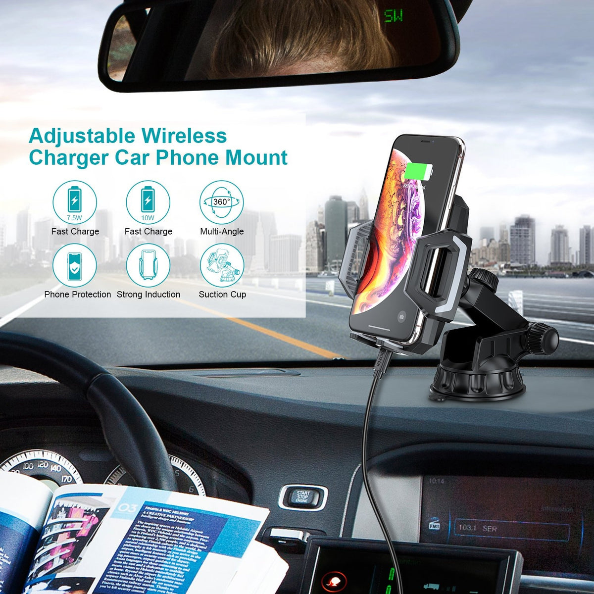 Choetech T521-S Fast Qi Wireless Car Charging Dock Tristar Online