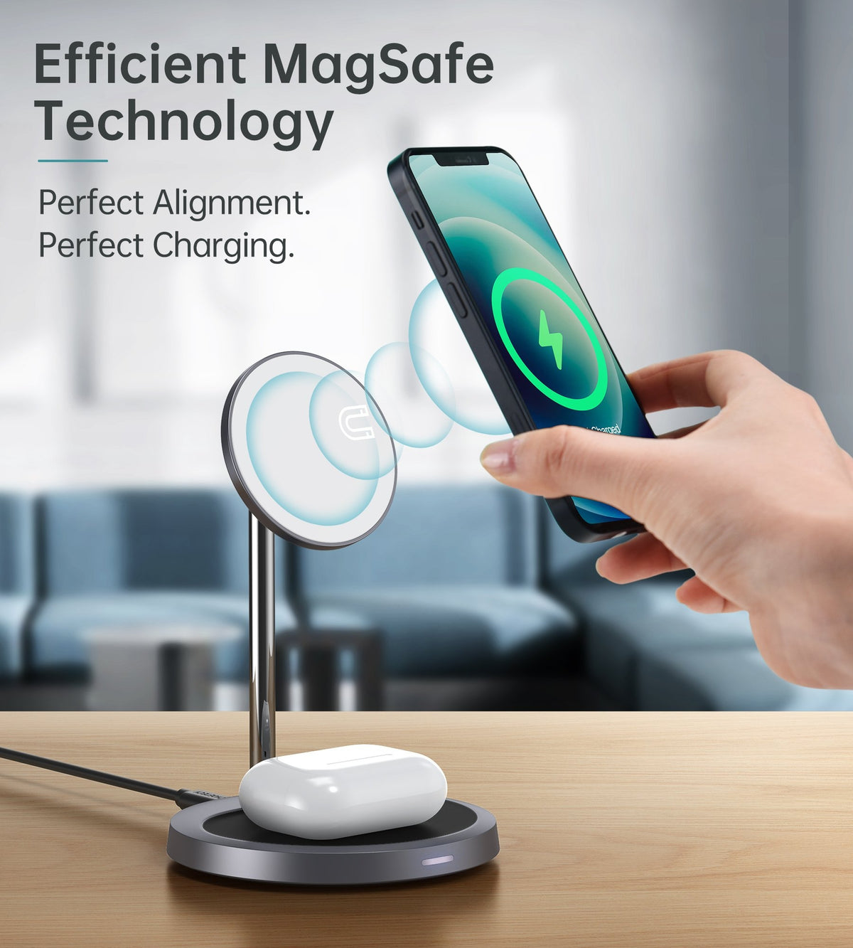 Choetech T575-F MagSafe iPhone Magnetic Wireless Charger Stand Tristar Online