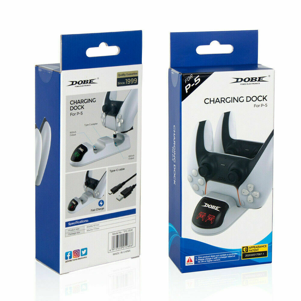Dobe PS5 Controller Charger Dock Charging Station Stand with Dual LED - PlayStation 5 Dobe