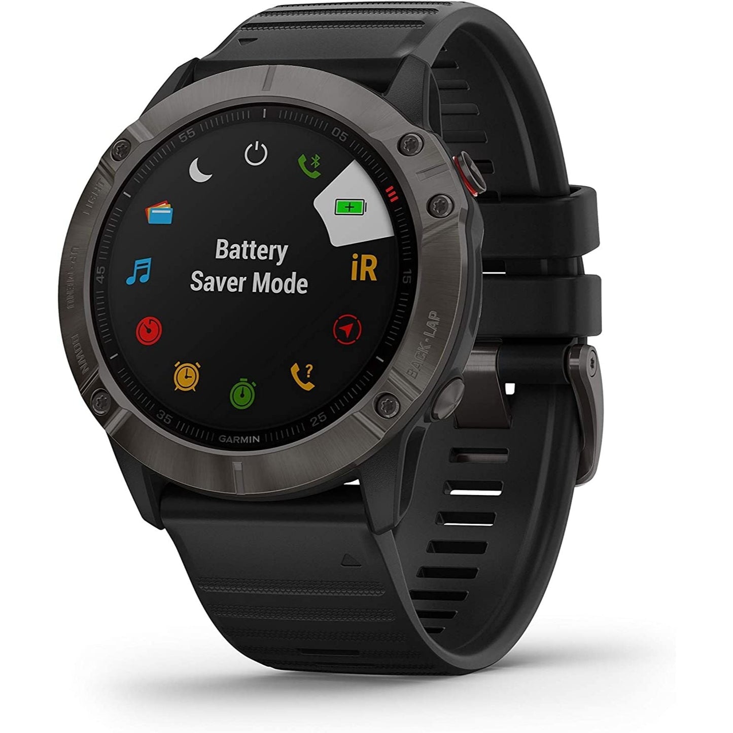 Garmin Fenix 6X Sapphire, Premium Multisport GPS Smartwatch - Carbon Grey With Black Band Garmin