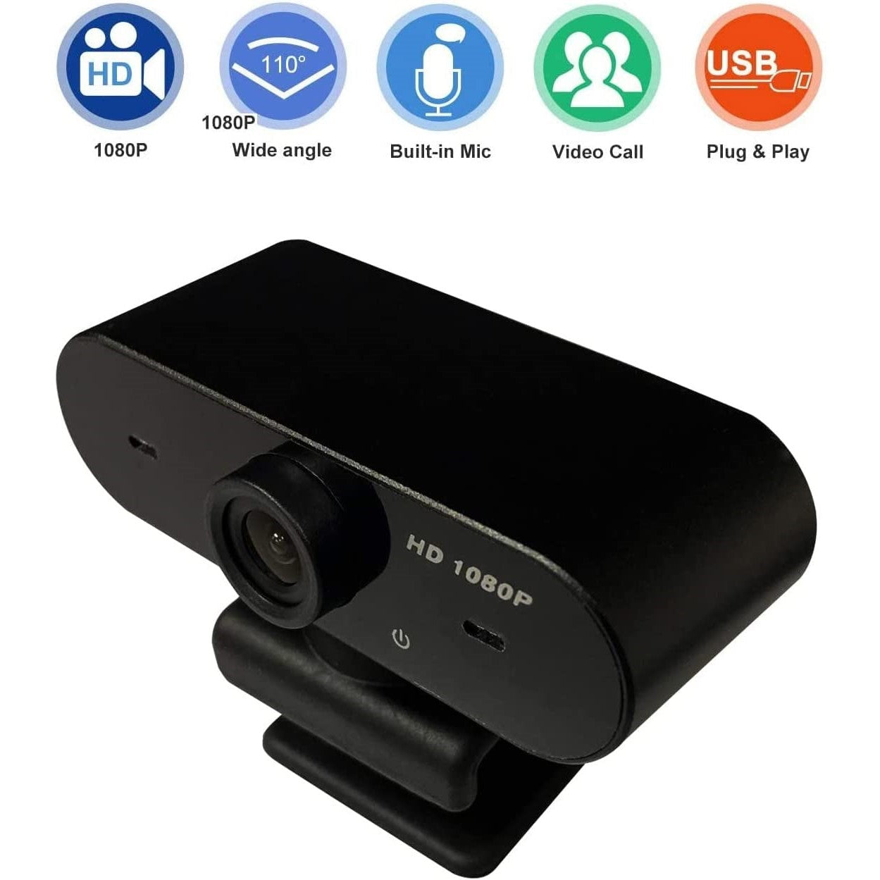 QUMOX Webcam with Microphone 1080P HD WC001 Streaming USB Computer Webcam Qumox