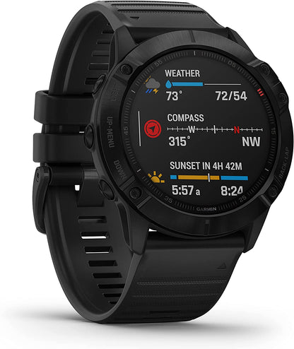 Garmin Fenix 6X Pro, Premium Multisport GPS Watch - Black with Black Band Garmin