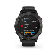 Garmin Fenix 6X Sapphire, Premium Multisport GPS Smartwatch - Carbon Grey With Black Band Garmin