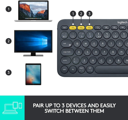 Logitech K380 Multi-Device Bluetooth Keyboard - Dark Grey Logitech