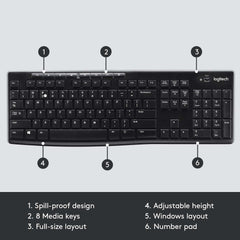 Logitech K270 Full-size Wireless Keyboard (Box Damage) Logitech