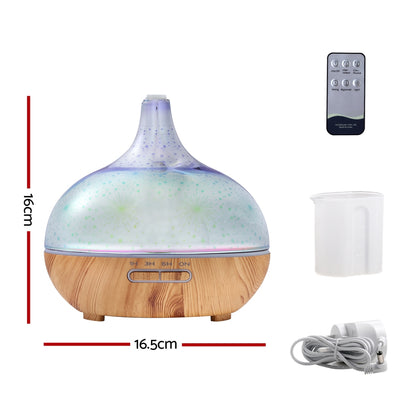 DEVANTI Aroma Aromatherapy Diffuser 3D LED Night Light Firework Air Humidifier Purifier 400ml Remote Control Tristar Online