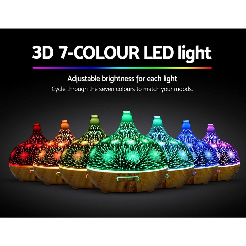 DEVANTI Aroma Aromatherapy Diffuser 3D LED Night Light Firework Air Humidifier Purifier 400ml Remote Control Tristar Online