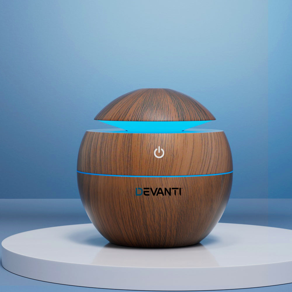 Devanti Aroma Diffuser Aromatherapy Essential Oils Air Humidifier LED 130ML Tristar Online