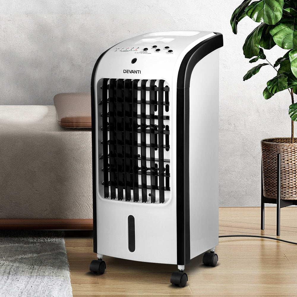Devanti Evaporative Air Cooler Conditioner Portable 4L Cooling Fan Humidifier Tristar Online