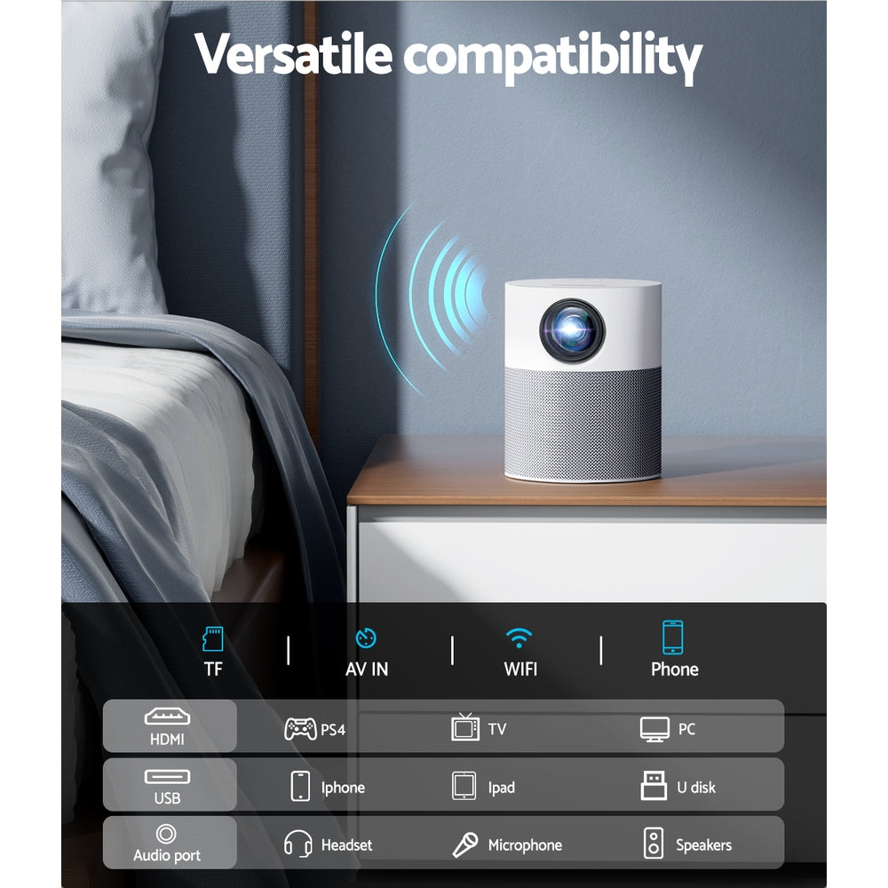 Devanti Portable Mini Video Projector 1080P Wifi Home Theater HDMI Carry Bag Tristar Online
