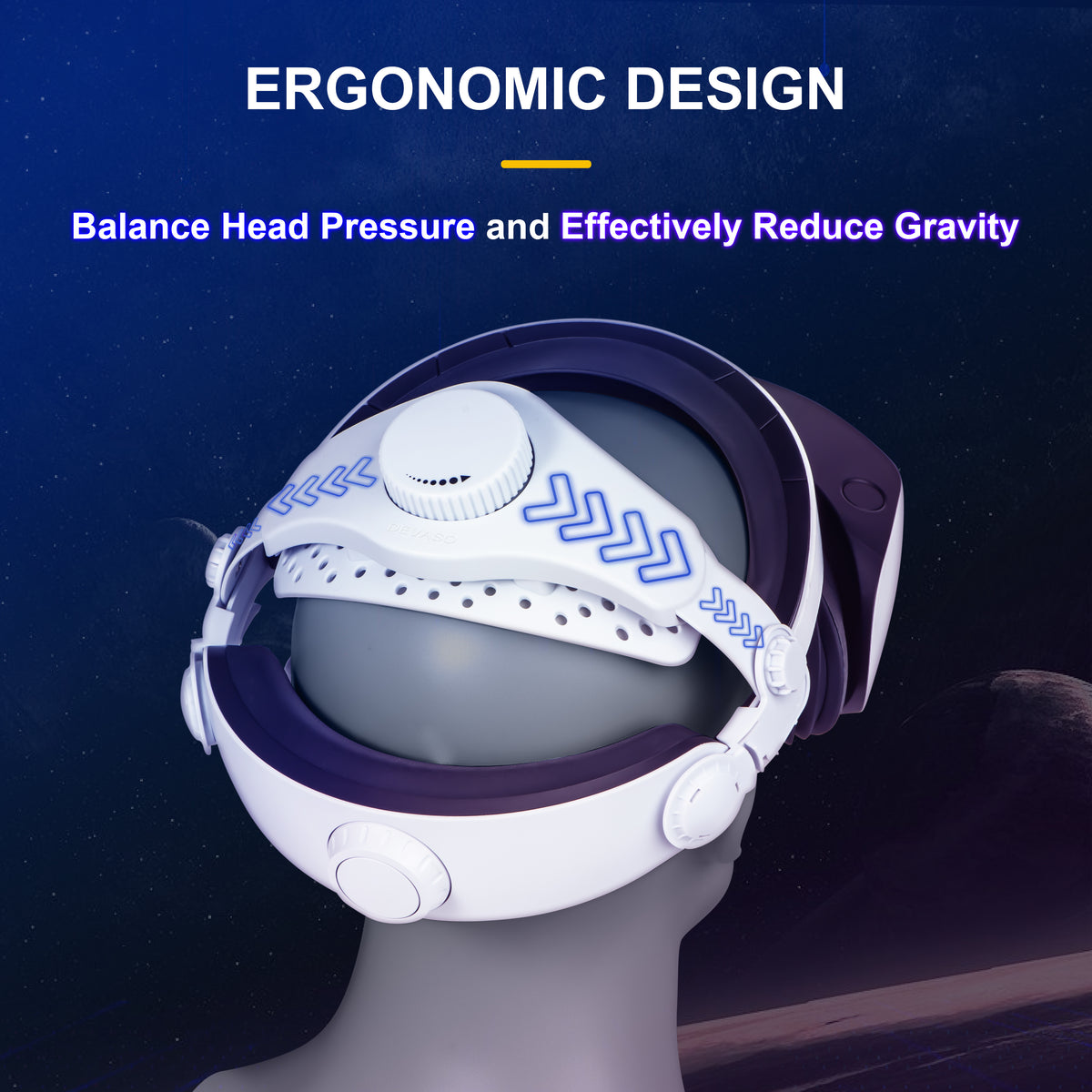 DEVASO Adjustable Head Strap for Playstation VR2, Reduced Pressure Lightweight Tristar Online