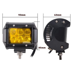 2x 4inch Flood LED Light Bar Offroad Boat Work Driving Fog Lamp Truck Yellow Tristar Online