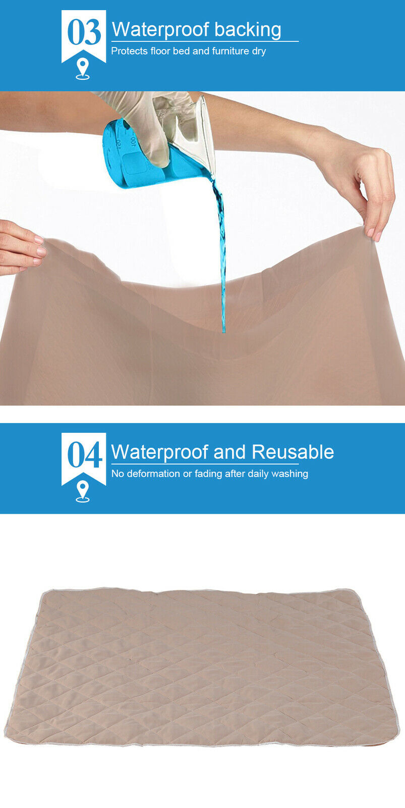 PaWz 2 Pcs 120x120 cm Reusable Waterproof Pet Puppy Toilet Training Pads Tristar Online