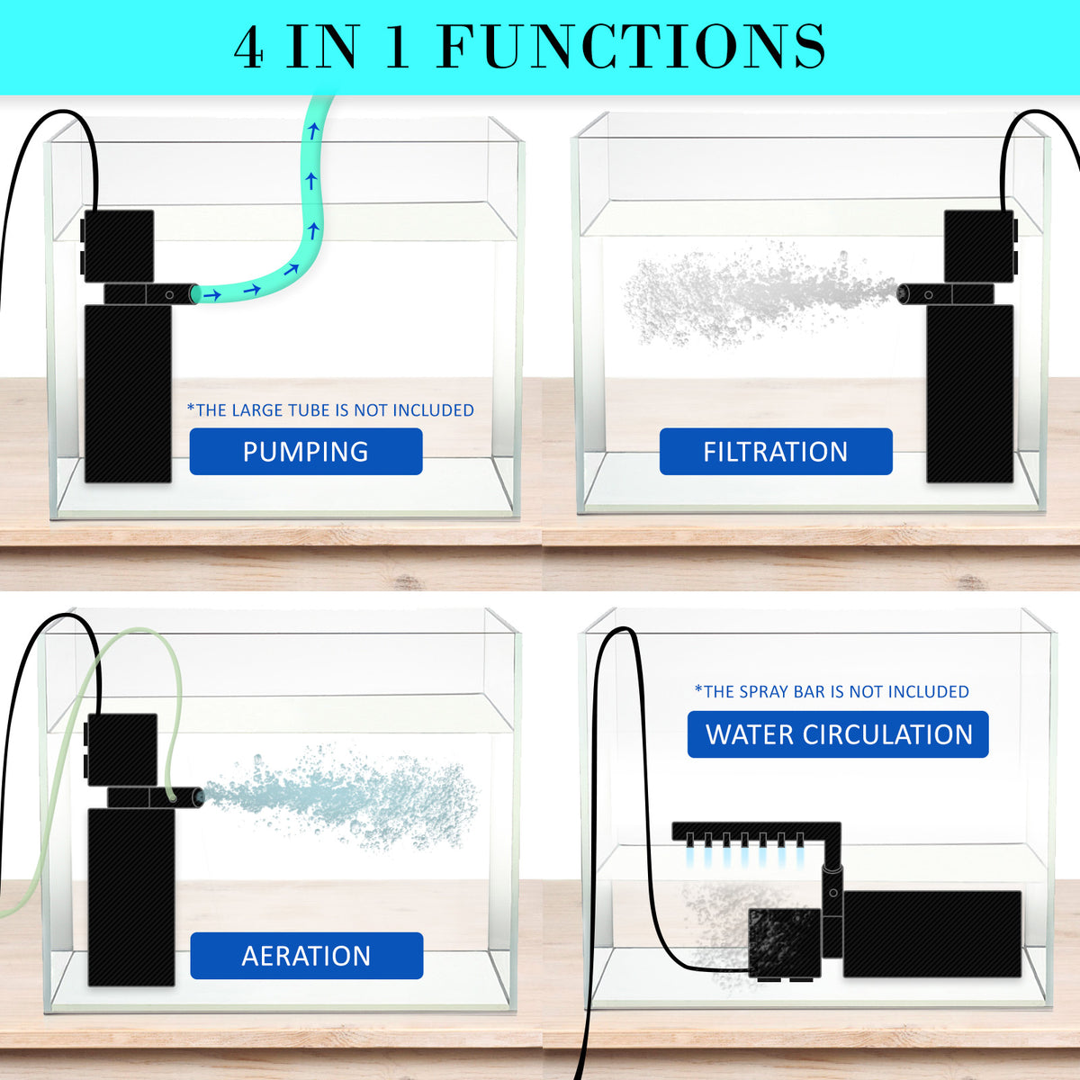 Dynamic Power Aquarium Submersible Filter 1200L/H 22W 1.6m Pond Pump Tristar Online