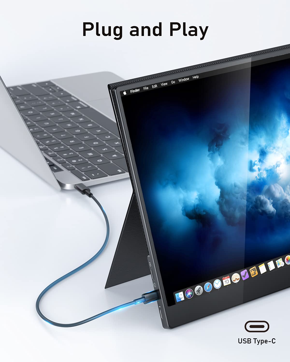 Arzopa E1, 14 inch Portable Monitor, Ultra Slim Portable Laptop Monitor FHD 1080P External Display with Dual Speakers Second Screen for Laptop PC Phone Xbox PS4/5 Switch ( Open Never Used ) Arzopa