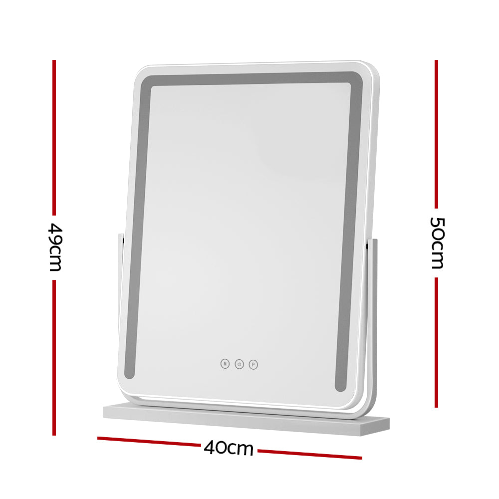 Embellir Makeup Mirror with Lights Hollywood Vanity LED Mirrors White 40X50CM Tristar Online