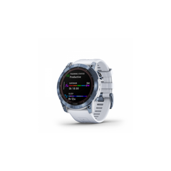 Garmin Fenix 7 Sapphire Solar  touchscreen - Mineral Blue DLC Titanium with Whitestone Band Garmin