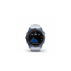 Garmin Fenix 7 Sapphire Solar  touchscreen - Mineral Blue DLC Titanium with Whitestone Band Garmin