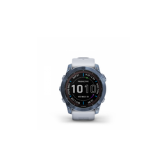 Garmin Fenix 7 Sapphire Solar  touchscreen - Mineral Blue DLC Titanium with Whitestone Band Garmin