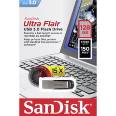 SANDISK 128GB CZ73 ULTRA FLAIR USB 3.0 FLASH DRIVE upto 150MB/s Tristar Online